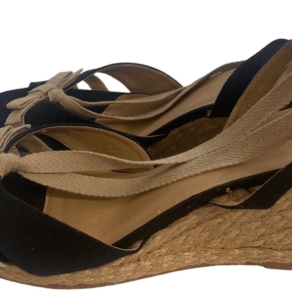 Colin Stuart Women’s Espadrilles Wedge Shoes 10B Tan Black - Picture 6 of 9